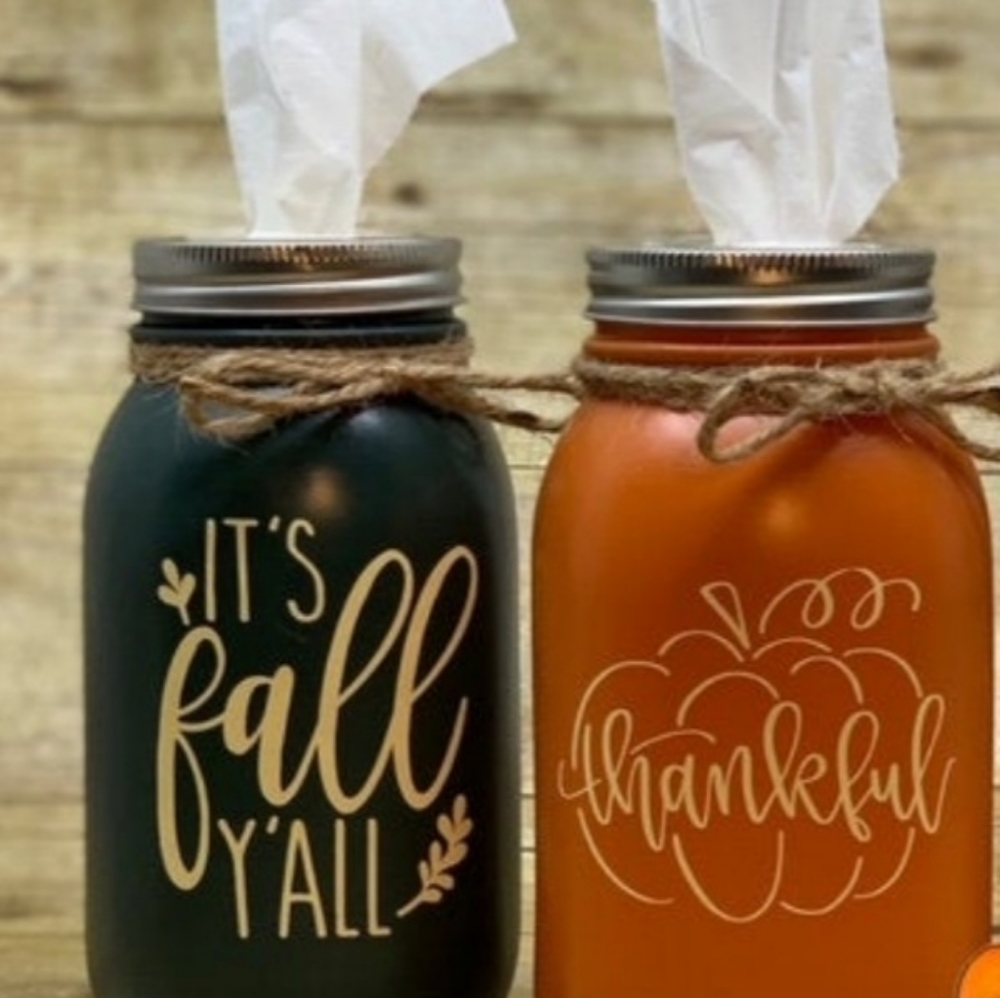 Mason jar tissue dispensers